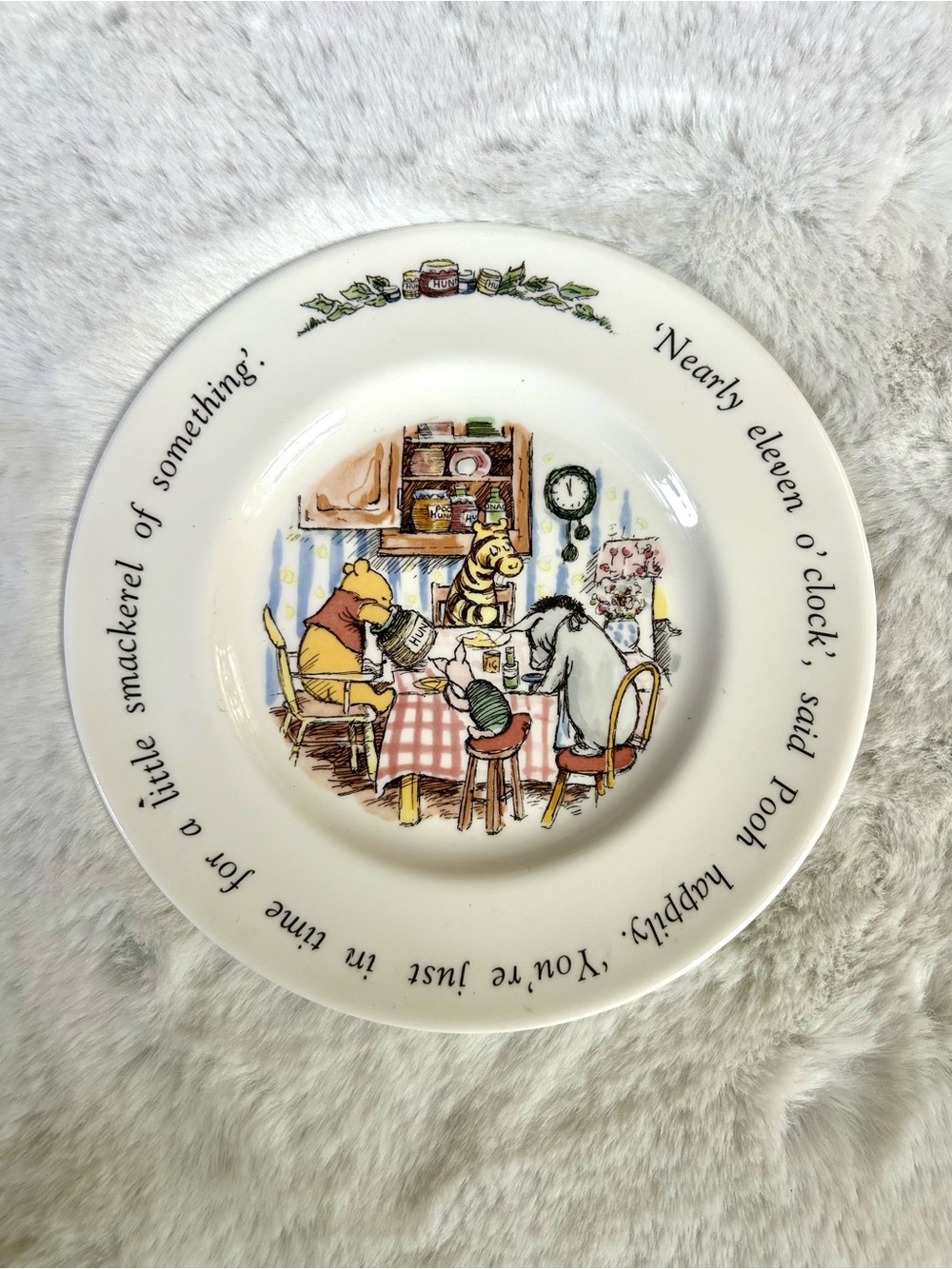 Royal Doulton Winnie the Pooh Ceramic Appetizer Smackerel Quote Plate
